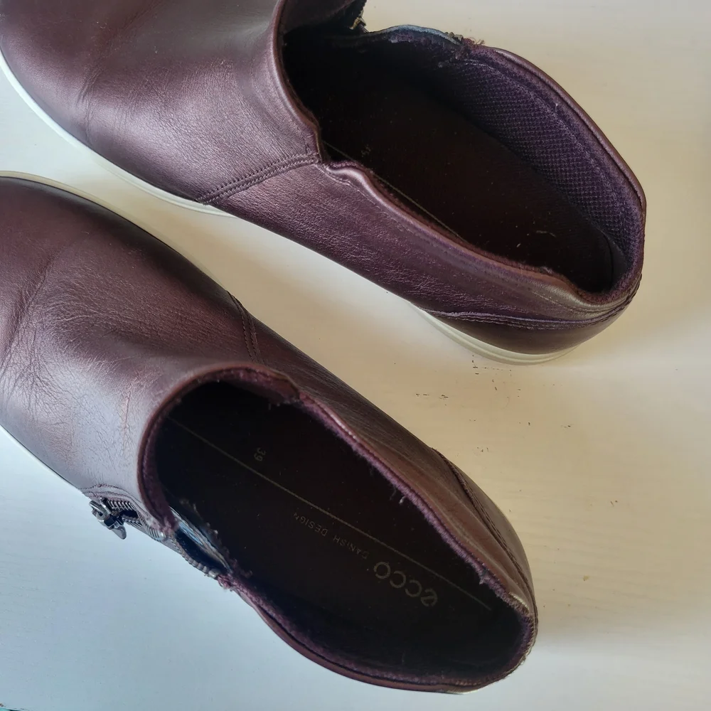 Ecco Womens Leather Slip On Sneakers Size 8 - Picture 10 of 12